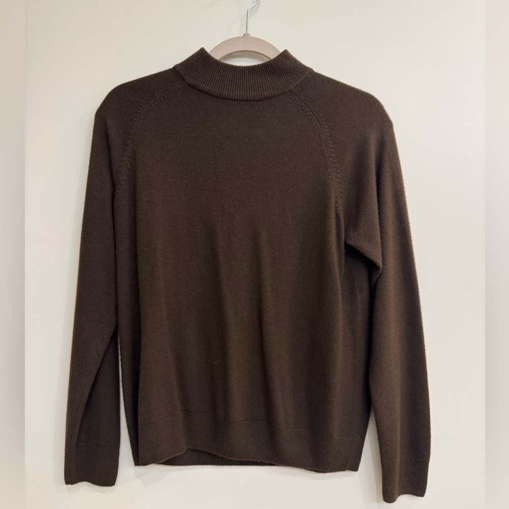 Studio Works Brown Turtleneck Mock Neck Sweater Relaxed Fit